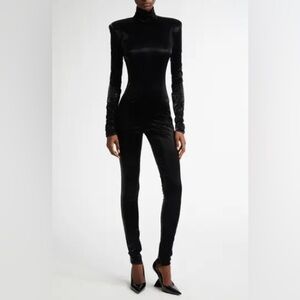 LAQUAN SMITH Full-Body Velvet Jumpsuit